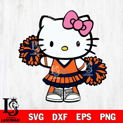 Chicago Bears Hello Kitty Cheerleader 11 Svg Eps Dxf Png File, Digital Download, Instant Download