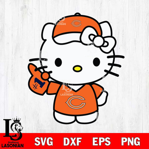 Chicago Bears Hello Kitty sport 5 Svg Eps Dxf Png File, Digital Download, Instant Download