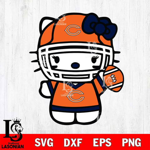 Chicago Bears Hello Kitty sport 6 Svg Eps Dxf Png File, Digital Download, Instant Download