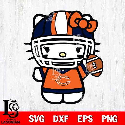 Chicago Bears Hello Kitty sport 9 Svg Eps Dxf Png File, Digital Download, Instant Download