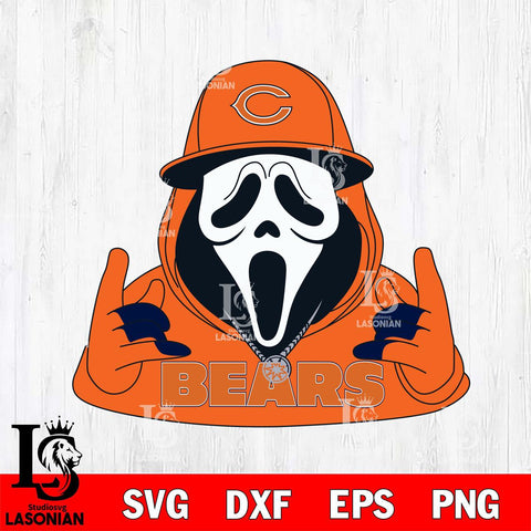 Chicago Bears Horror Character Ghostface Sport Svg Eps Dxf Png File, Digital Download, Instant Download