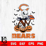 Chicago Bears Jack Skellington 2 halloween Svg Eps Dxf Png File, Digital Download, Instant Download