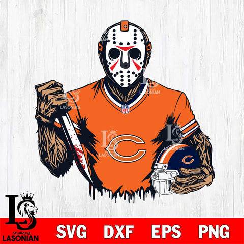 Chicago Bears Jason Voorhees Horror 5 Svg Eps Dxf Png File, NFL svg, Digital Download, Instant Download