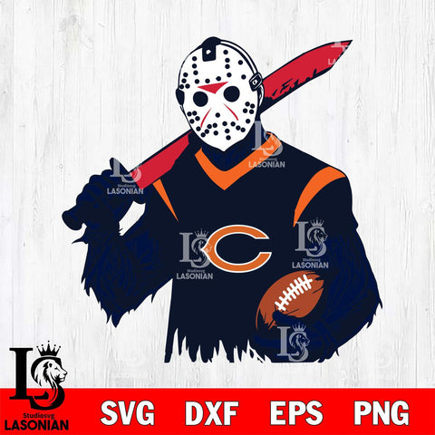Chicago Bears Jason Voorhees Horror Halloween 2 Svg Eps Dxf Png File, Digital Download, Instant Download