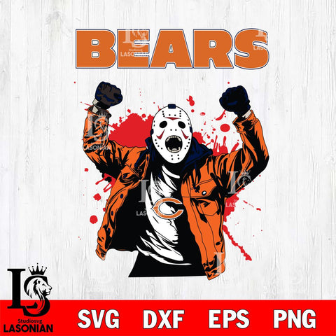 Chicago Bears Jason Voorhees Horror Halloween 3 Svg Eps Dxf Png File, Digital Download, Instant Download