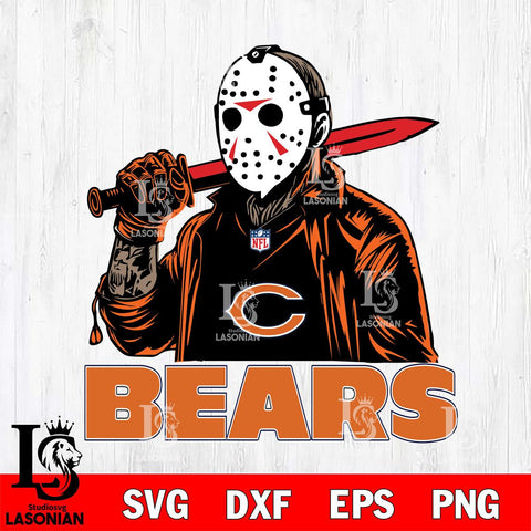 Chicago Bears Jason Voorhees Horror Halloween Svg Eps Dxf Png File, Digital Download, Instant Download