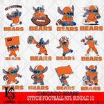 Chicago Bears Lilo and stitch Football NFL Bundle 12 SVG DXF EPS PNG FILE, NFL File Cut, Digital Download,Instant Download, Silhouette, Cricut