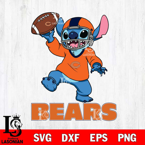 Chicago Bears Lilo and stitch Sport SVG DXF EPS PNG FILE, Stitch File Cut,NFL Digital Download,Instant Download, Silhouette