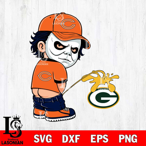 Chicago Bears Michael Myers Piss On Green Bay Packers Svg Eps Dxf Png File, Digital Download, Instant Download