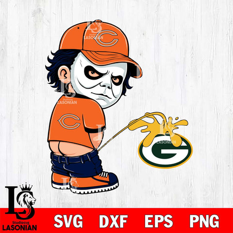 Chicago Bears Michael Myers Piss On Green Bay Packers Svg Eps Dxf Png File, Digital Download, Instant Download