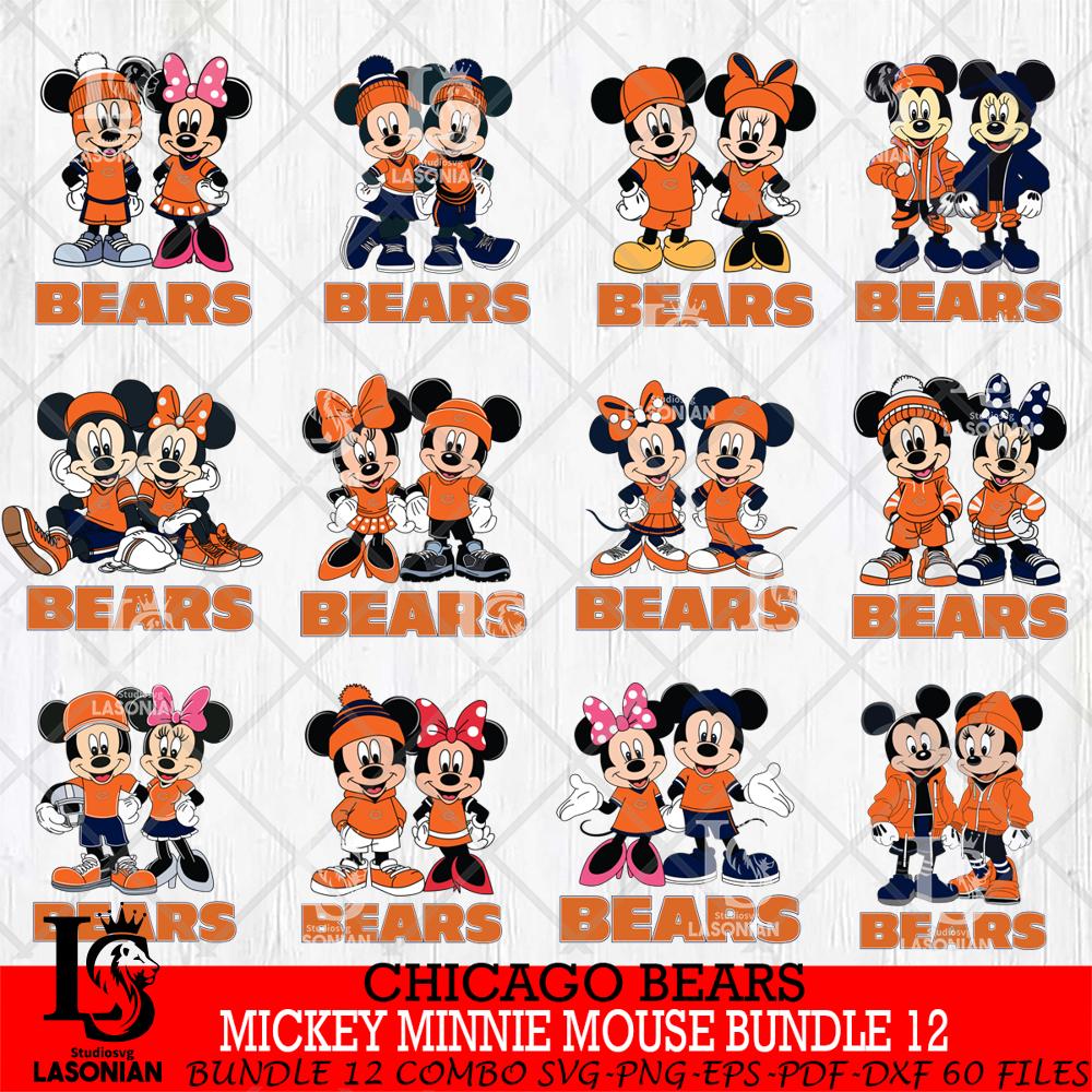 Chicago Bears Mickey Minnie Mouse NFL Bundle 12 – lasoniansvg