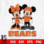 Chicago Bears Mickey Minnie Rugby ball Svg Eps Dxf Png File, Bundle NFl svg , File Cut , Digital Download , Instant Download, Laser Cut Svg Files