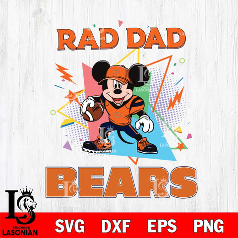 Chicago Bears Mickey Mouse Sport Rad Dad SVG DXF EPS PNG FILE, Disney Father day File Cut,Digital Download,Instant Download,Disney Svg Files
