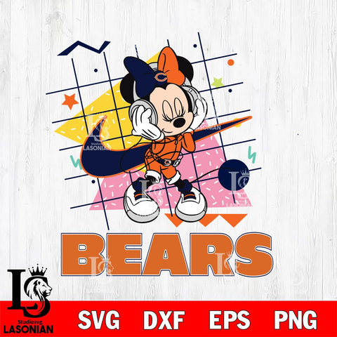 Chicago Bears Minnie Mouse Dancing SVG DXF EPS PNG FILE, Disney Father day File Cut,Digital Download,Instant Download,Disney Svg Files