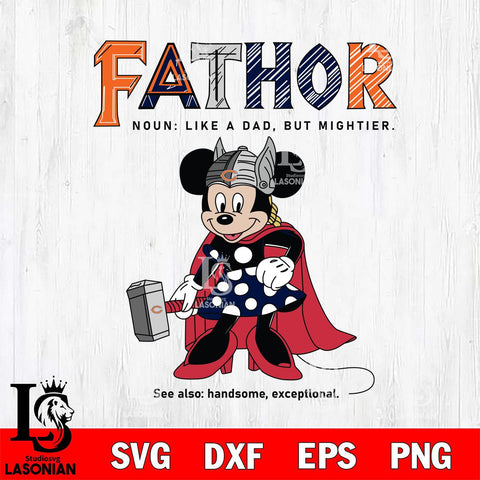 Chicago Bears Minnie Mouse Fathor Sport Svg Eps Dxf Png File, NFL File Cut,Digital Download,Instant Download,Disney Svg Files
