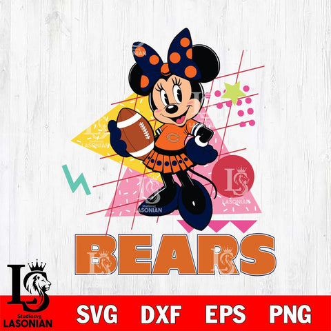 Chicago Bears Minnie Mouse Sport SVG DXF EPS PNG FILE, Disney Father day File Cut,Digital Download,Instant Download,Disney Svg Files