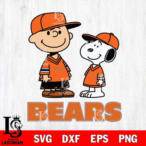 Chicago Bears Peanuts Snoopy Football SVG DXF EPS PNG FILE,Snoopy File Cut, Nfl Digital Download,Instant Download, Silhouette