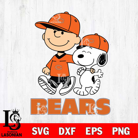 Chicago Bears Peanuts Snoopy Friends SVG DXF EPS PNG FILE,Snoopy File Cut, Nfl Digital Download,Instant Download, Silhouette