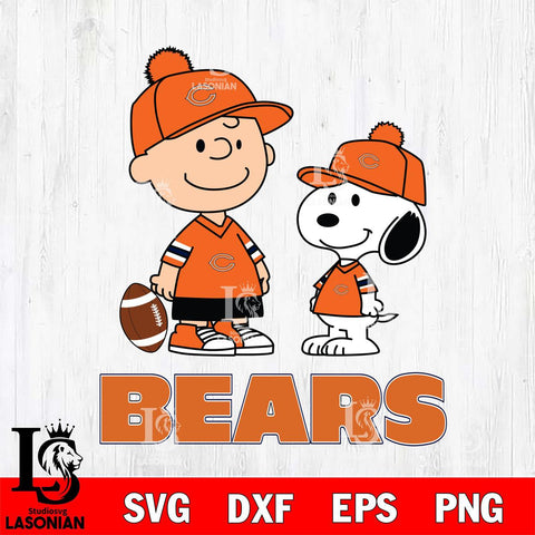 Chicago Bears Peanuts Snoopy Friends Football SVG DXF EPS PNG FILE,Snoopy File Cut, Nfl Digital Download,Instant Download, Silhouette