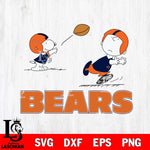 Chicago Bears Peanuts play football SVG DXF EPS PNG FILE,Snoopy File Cut, Nfl Digital Download,Instant Download, Silhouette