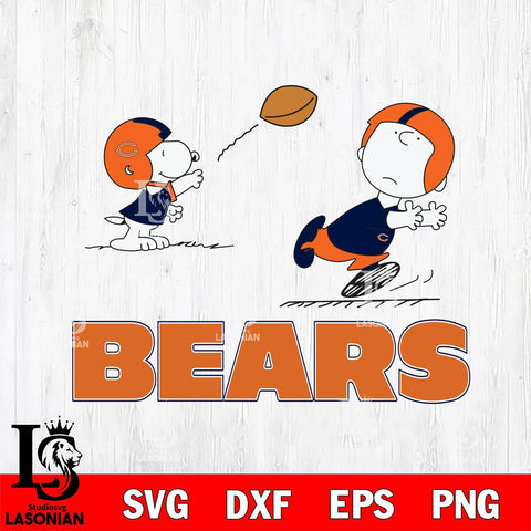 Chicago Bears Peanuts play football SVG DXF EPS PNG FILE,Snoopy File Cut, Nfl Digital Download,Instant Download, Silhouette