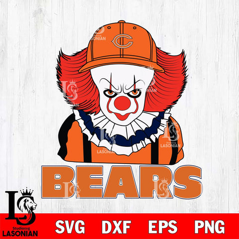 Chicago Bears Pennywise Horror Sport 10 Svg Eps Dxf Png File, NFL svg, Digital Download, Instant Download