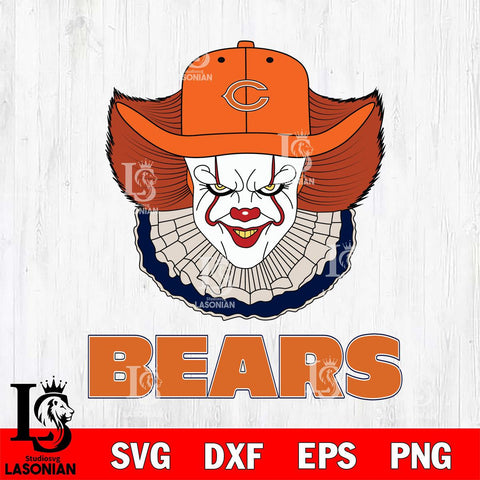 Chicago Bears Pennywise Horror Sport 12 Svg Eps Dxf Png File, NFL svg, Digital Download, Instant Download