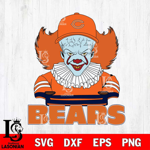 Chicago Bears Pennywise Horror Sport 2 Svg Eps Dxf Png File, NFL svg, Digital Download, Instant Download