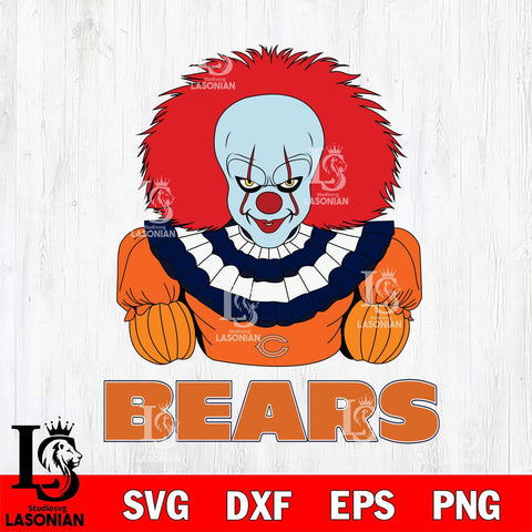 Chicago Bears Pennywise Horror Sport 3 Svg Eps Dxf Png File, NFL svg, Digital Download, Instant Download