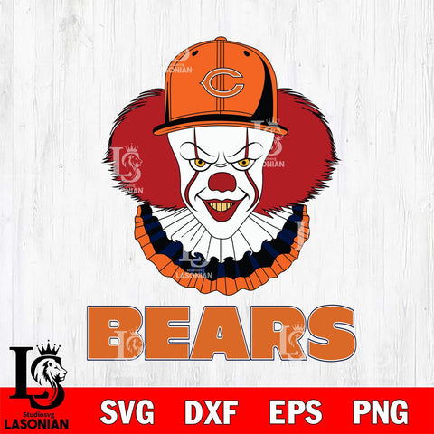 Chicago Bears Pennywise Horror Sport 4 Svg Eps Dxf Png File, NFL svg, Digital Download, Instant Download