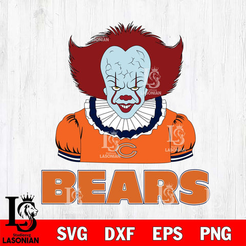 Chicago Bears Pennywise Horror Sport 5 Svg Eps Dxf Png File, NFL svg, Digital Download, Instant Download