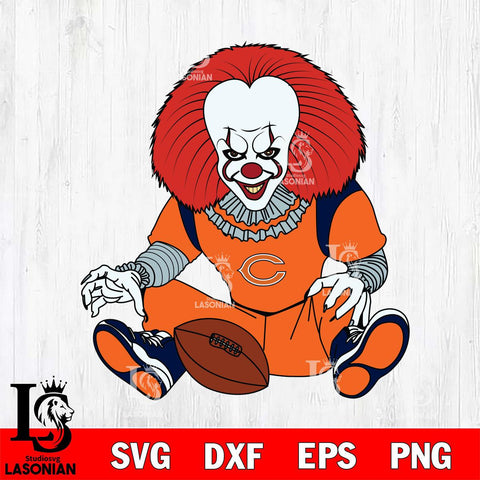 Chicago Bears Pennywise Horror Sport 6 Svg Eps Dxf Png File, NFL svg, Digital Download, Instant Download
