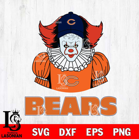 Chicago Bears Pennywise Horror Sport 7 Svg Eps Dxf Png File, NFL svg, Digital Download, Instant Download