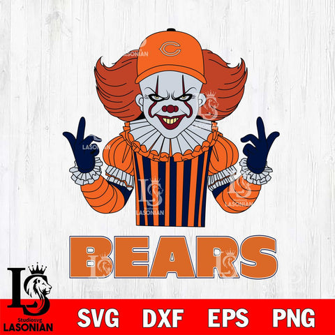 Chicago Bears Pennywise Horror Sport 8 Svg Eps Dxf Png File, NFL svg, Digital Download, Instant Download