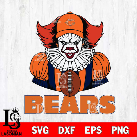 Chicago Bears Pennywise Horror Sport 9 Svg Eps Dxf Png File, NFL svg, Digital Download, Instant Download