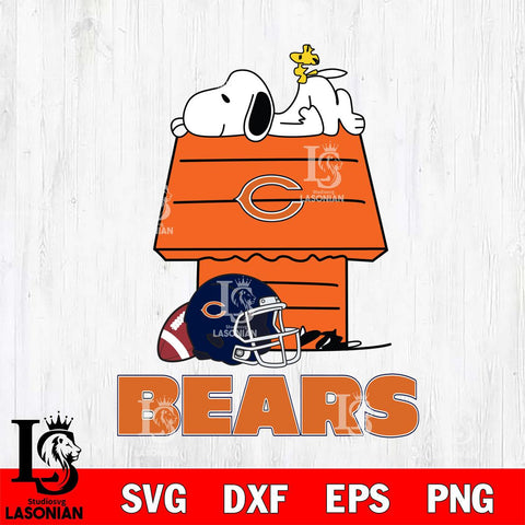 Chicago Bears Snoopy Chill Football SVG DXF EPS PNG FILE,Snoopy File Cut, Nfl Digital Download,Instant Download, Silhouette