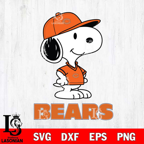 Chicago Bears Snoopy Football sport SVG DXF EPS PNG FILE,Snoopy File Cut, Nfl Digital Download,Instant Download, Silhouette