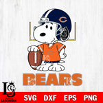 Chicago Bears Snoopy Player Football SVG DXF EPS PNG FILE,Snoopy File Cut, Nfl Digital Download,Instant Download, Silhouette