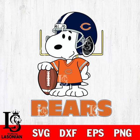 Chicago Bears Snoopy Player Football SVG DXF EPS PNG FILE,Snoopy File Cut, Nfl Digital Download,Instant Download, Silhouette