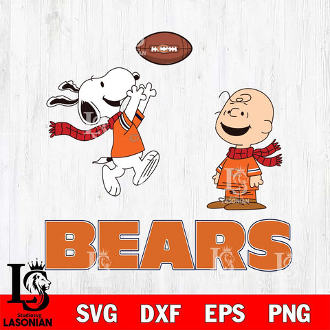 Chicago Bears Snoopy & Charlie Brown Football Cricut,Christmas SVG DXF EPS PNG FILE, Digital Download,Instant Download, Silhouette