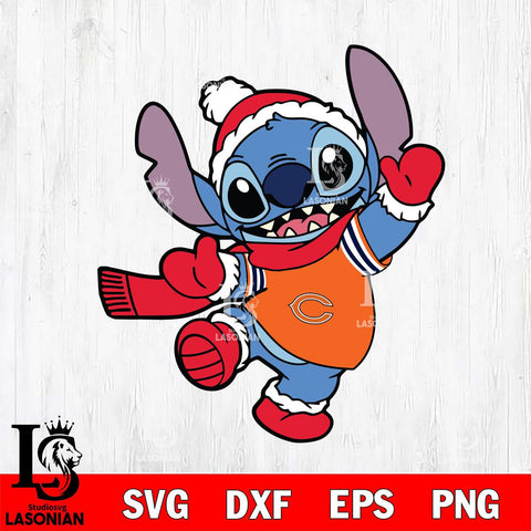 Chicago Bears Stitch Disney Christmas Svg Eps Dxf Png File, Digital Download, Instant Download