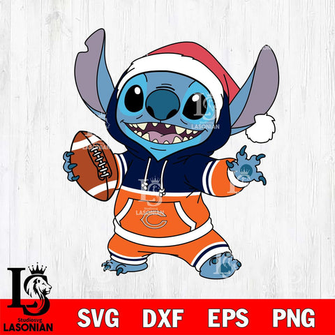 Chicago Bears Stitch Football Christmas File Cut, NFL SVG DXF EPS PNG FILE, Digital Download , Criucut , Silhouette