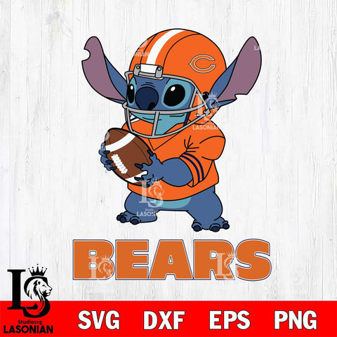 Chicago Bears Stitch Football Helmet SVG DXF EPS PNG FILE, NFL File Cut, Digital Download,Instant Download, Silhouette, Cricut