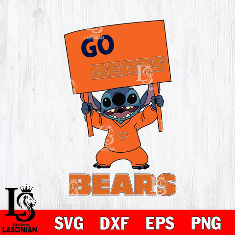 Chicago Bears Stitch Go cheer SVG DXF EPS PNG FILE, NFL File Cut, Digital Download,Instant Download, Silhouette, Cricut