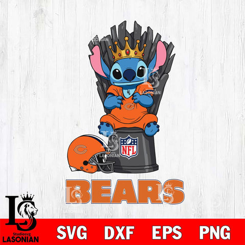 Chicago Bears Stitch King Football SVG DXF EPS PNG FILE, Stitch File Cut,NFL Digital Download,Instant Download, Silhouette
