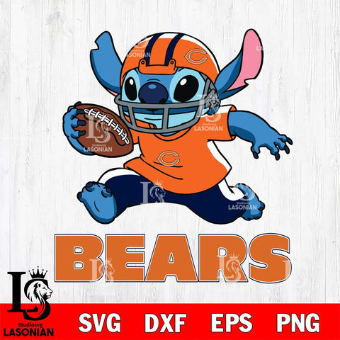 Chicago Bears Stitch Run Football SVG DXF EPS PNG FILE, Stitch File Cut,NFL Digital Download,Instant Download, Silhouette