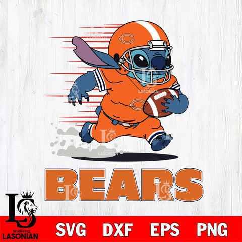 Chicago Bears Stitch Run Football SVG DXF EPS PNG FILE, NFL File Cut, Digital Download,Instant Download, Silhouette, Cricut