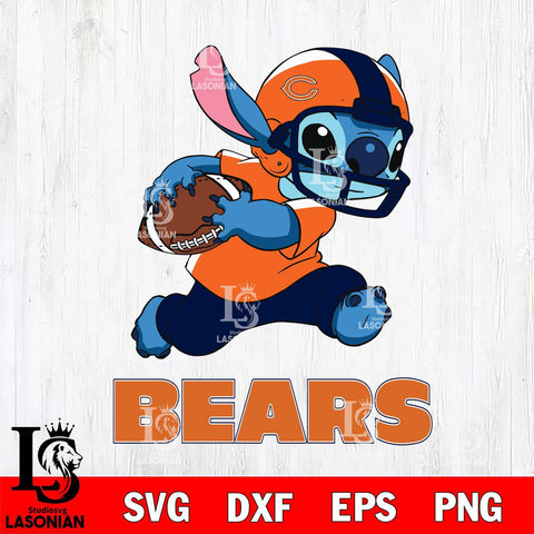 Chicago Bears Stitch Run Rugby Ball SVG DXF EPS PNG FILE, Stitch File Cut,NFL Digital Download,Instant Download, Silhouette