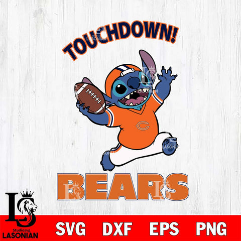 Chicago Bears Stitch Touchdown SVG DXF EPS PNG FILE, NFL File Cut, Digital Download,Instant Download, Silhouette, Cricut