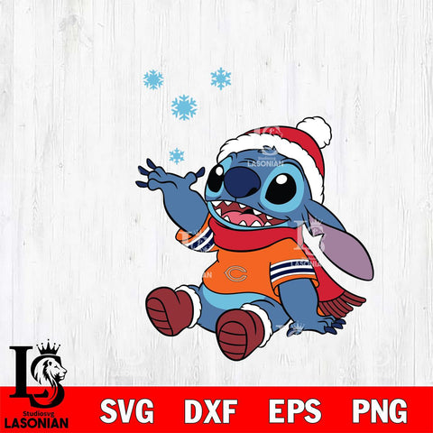 Chicago Bears Stitch Wearing Winter Scarf Svg Eps Dxf Png File, Digital Download, Instant Download